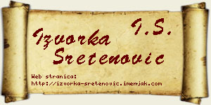 Izvorka Sretenović vizit kartica
